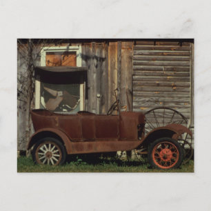 Rostiger alter Wagen - Vintage Postkarte