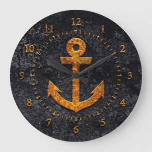 Rostiger Anker Große Wanduhr