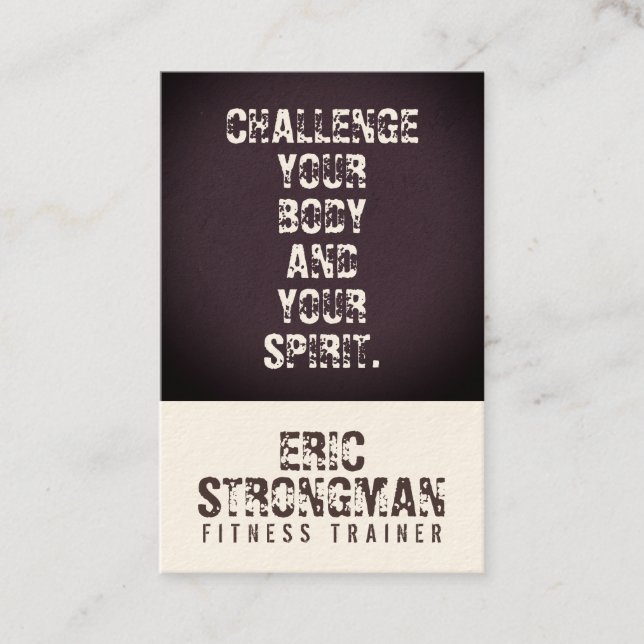 Rostiger Beton der Motivierungszitattext-Abdeckung Visitenkarte (Vorderseite)