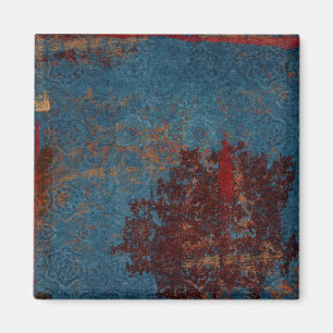 Rostiger blauer Muster-Hintergrund Magnet