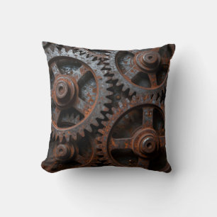 Rostiger Industriemechanismus Kissen