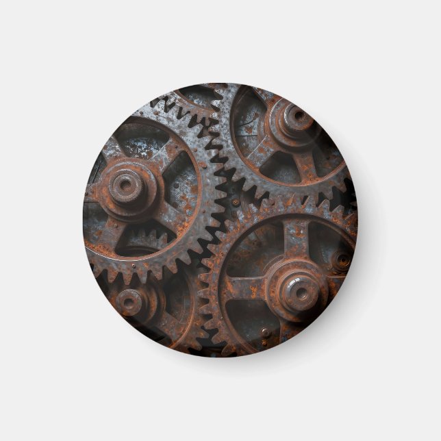 Rostiger Industriemechanismus Magnet (Vorne)