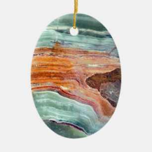 Rostiger Sagey Quarz mit Pfefferminzaroma Keramikornament