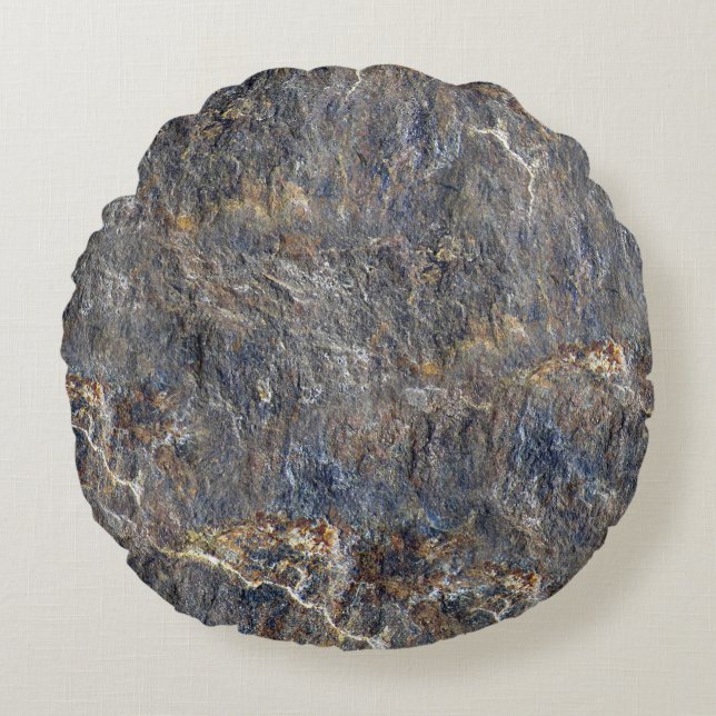 ROSTIGER STEIN RUNDES KISSEN (Vorderseite)