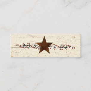 Rostiger Stern und Beeren Mini Visitenkarte