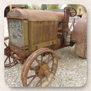 Rostiger Vintage-Traktor Getränkeuntersetzer
