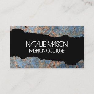 Rostiges altes Metall Business Card mit Risseffe Visitenkarte