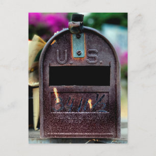 Rostiges Briefkastenporträt Postkarte