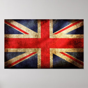 Rostiges britisches Flaggen-Plakat Poster