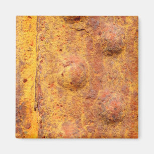 Rostiges, genietetes Metall-Quadrat-Magnet Magnet