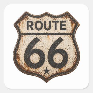 Rostiges Route 66 Vintage-Highway-Schild Sticker