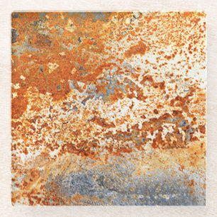 Rostiges Zink: Grunge-Textur-Hintergrund. Glasuntersetzer
