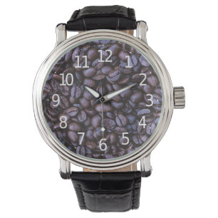 Röstkaffee Bohnen Akryllische Kunstwerke Armbanduhr