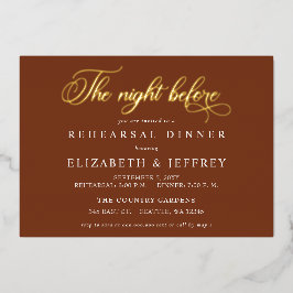 Rostkalligraphie: Die Nacht vor dem Abendessen der Folieneinladung