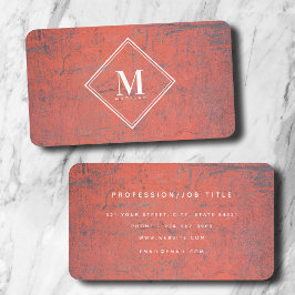 Rostmetallische Textur Monogramm Visitenkarte