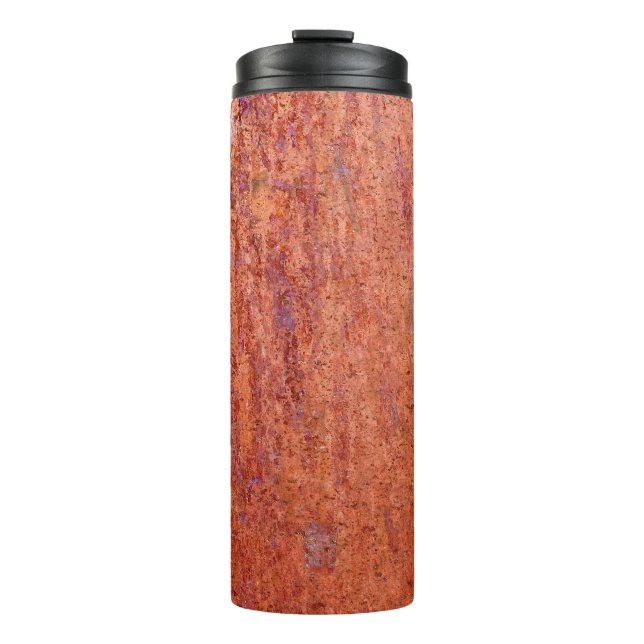 Rostmetallplatte mit korrosionabstrakter, altersge thermosbecher (Vorderseite)