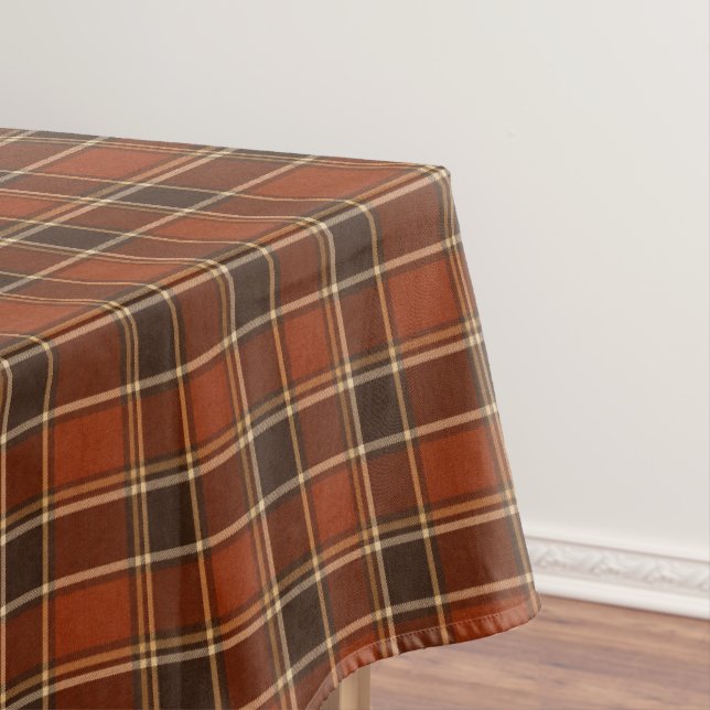 Rostorange- und Braunkaro-Karomuster  Tischdecke (Beispiel)