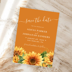 Rostoranger rustikale Boho-Blumen-Herbst-Hochzeit Save The Date