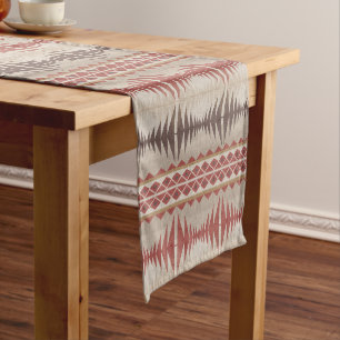 Rostrot Maulwurf Braun Beige Dunkelbraun Stammesku Kurzer Tischläufer