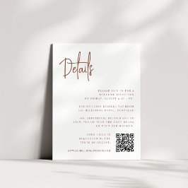 Rostrot | Modern Script All-in-One-Hochzeitsdetail Begleitkarte