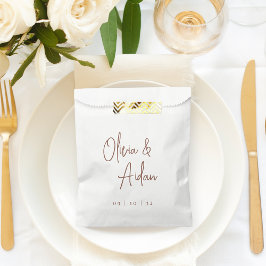 Rostrot | Moderne handgeschriebene Hochzeit Geschenktütchen