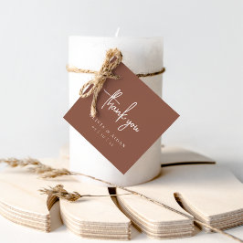 Rostrot | Moderne handgeschriebene SkriptWedding V Geschenkanhänger