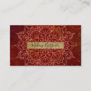 Rostroter Mandala-Gold-Glamour Moderner Chic Visitenkarte