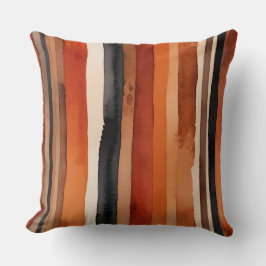 Rostschwarz und beige Streifen Kissen