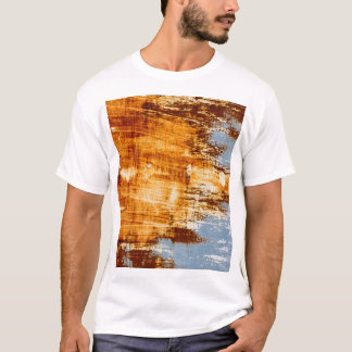 Roststahlblech, texturierter Hintergrund. T-Shirt