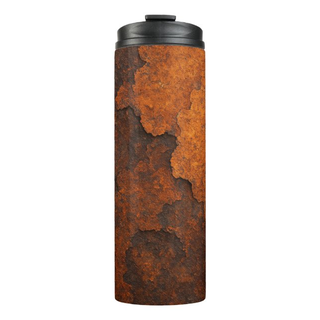 Rosttextur Grunge Hintergrund Metalldesign Thermosbecher (Vorderseite)
