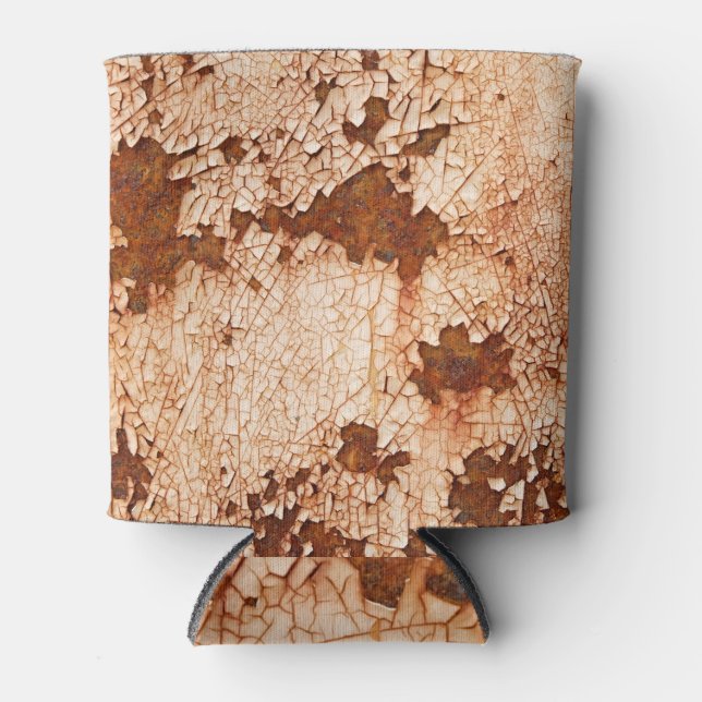 Rosttexturen: verwitterter Oberflächenhintergrund. Dosenkühler (Vorderseite)