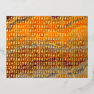 Roswell Alien Alphabet Golden - Folien Feiertagspostkarte