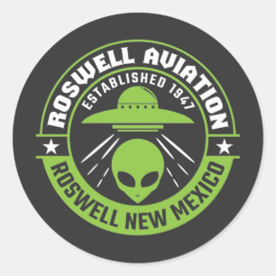 Roswell Aviation wurde 1947 gegründet Runder Aufkleber