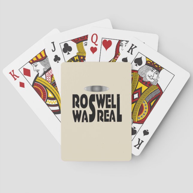 Roswell Crash des Raumschiffs Alien war echt Spielkarten (Rückseite)