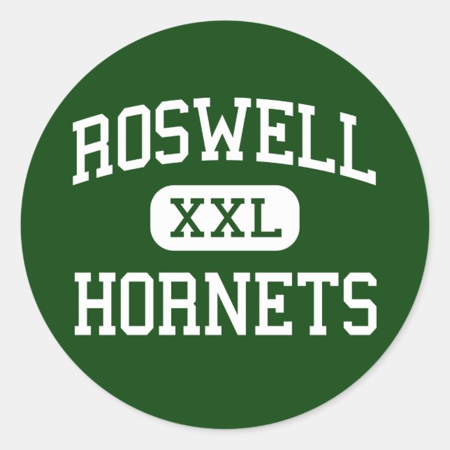 Roswell - Hornets - High School - Roswell Georgia Runder Aufkleber (Vorderseite)