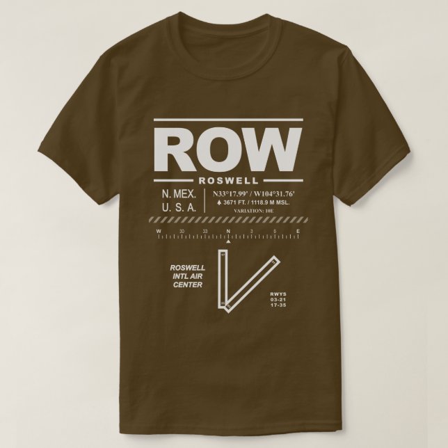 Roswell Int'l Air Centre Airport ROW T - Shirt (Design vorne)