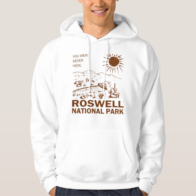 Roswell National Park UFO Flying Saucer Außerirdis Hoodie (Vorderseite)