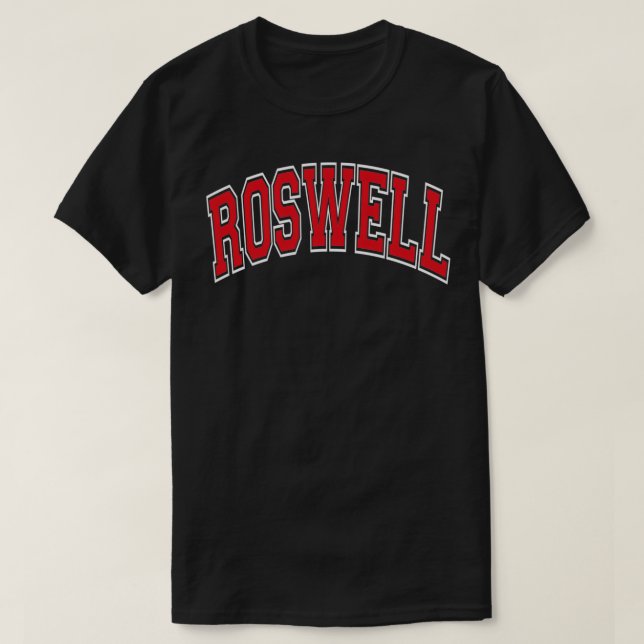 Roswell New Meico NM Varsity Style Red Tee Pullove