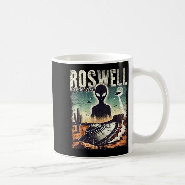 Roswell New Mexico 1947 Alien Abduction Ufo Crash  Kaffeetasse (Rechts)