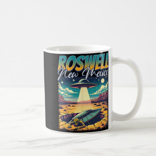 Roswell New Mexico 1947 Alien Abduction Ufo Crash  Kaffeetasse (Rechts)
