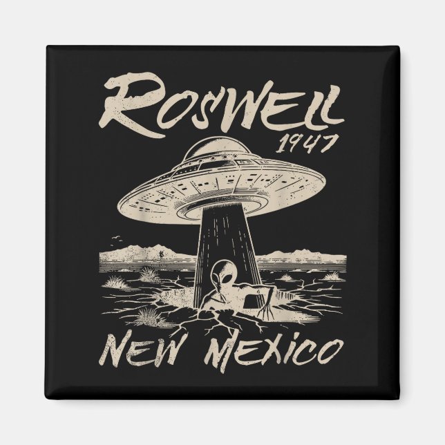 Roswell New Mexico 1947 Alien Abduction Ufo Crash  Magnet (Vorne)