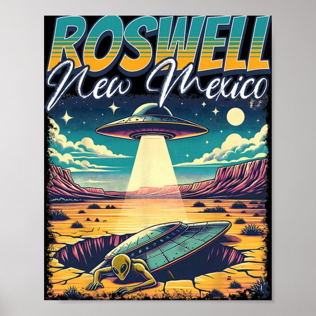 Roswell New Mexico 1947 Alien Abduction Ufo Crash  Poster (Vorne)