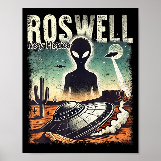 Roswell New Mexico 1947 Alien Abduction Ufo Crash  Poster (Vorne)