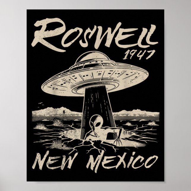 Roswell New Mexico 1947 Alien Abduction Ufo Crash  Poster (Vorne)