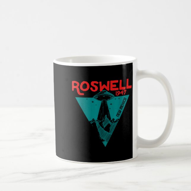 Roswell New Mexico 1947 Ufo Beam Flying Road Vinta Kaffeetasse (Rechts)