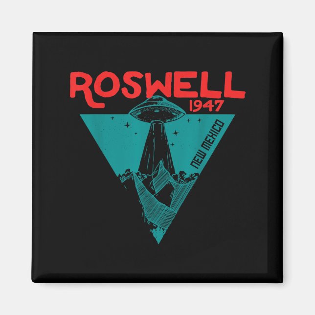 Roswell New Mexico 1947 Ufo Beam Flying Road Vinta Magnet (Vorne)
