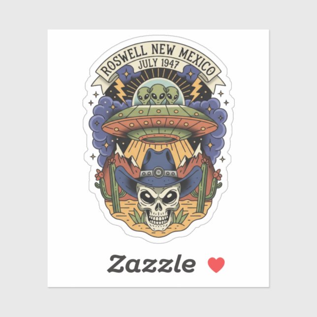 Roswell New Mexico Alien Aufkleber (Blatt)