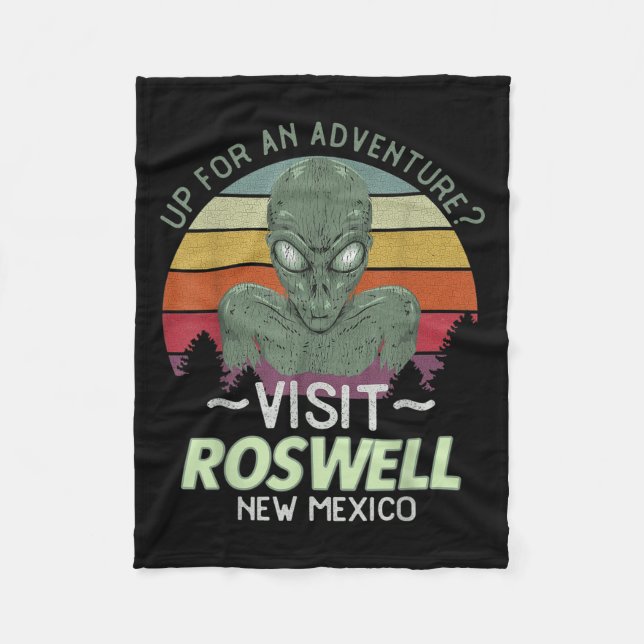 Roswell New Mexico Alien Head Funny Souvenir Quote Fleecedecke (Vorderseite)