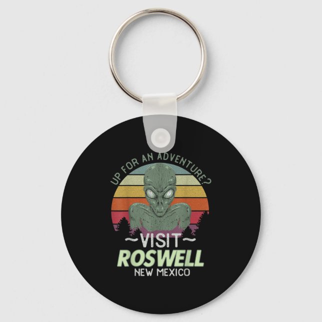 Roswell New Mexico Alien Head Funny Souvenir Quote Schlüsselanhänger (Vorderseite)