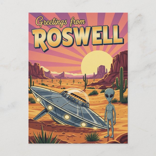 Roswell New Mexico Alien Postkarte (Vorderseite)